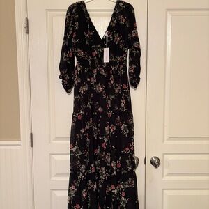 Baltic Born Black Floral Long Sleeve Dress